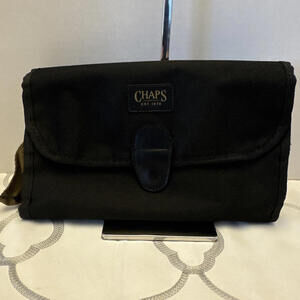 NWT Chaps Voyager Collection Black Canvas Hanging Travel Toiletry Bag SALE!